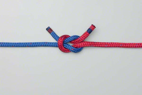 Platte knoop, square knot, reef knot